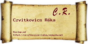 Czvitkovics Réka névjegykártya