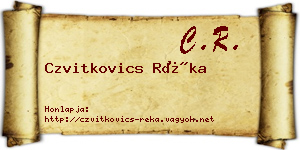 Czvitkovics Réka névjegykártya
